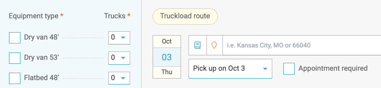 Truckload Features