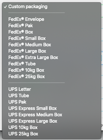 Parcel Packaging Types