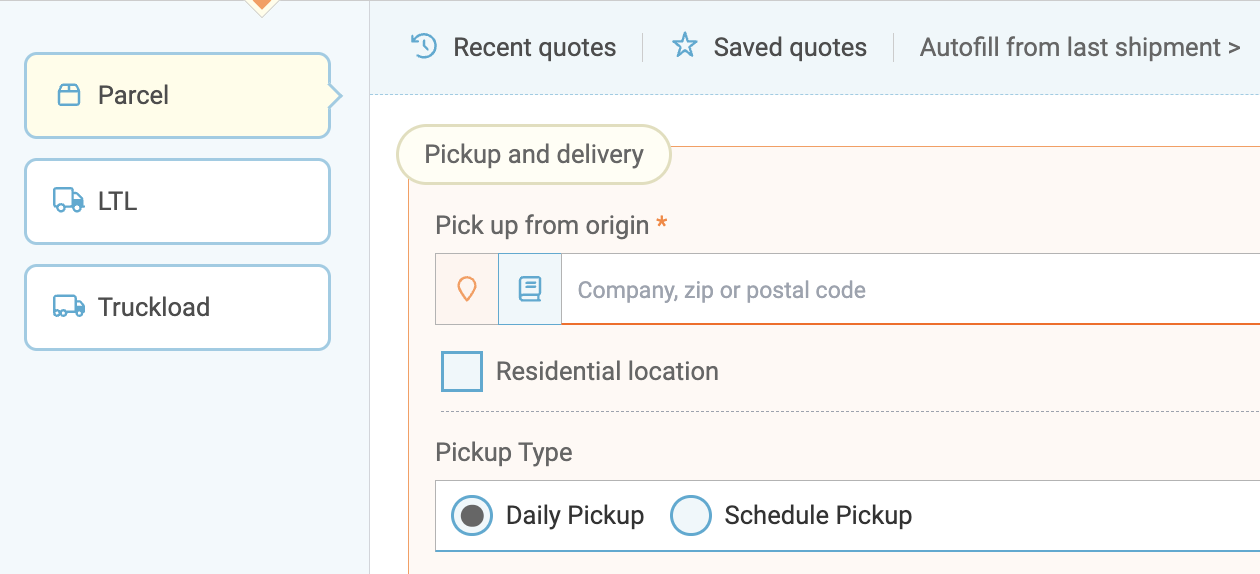 Parcel in Freightview
