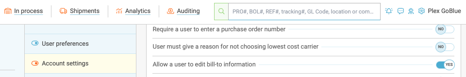 Edit Bill-To Address for LTL
